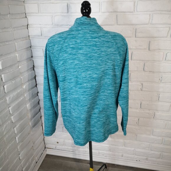 St John's Bay Ladies Size XL Teal Classic 1/4 Zip Fleece Pullover - Picture 2 of 8